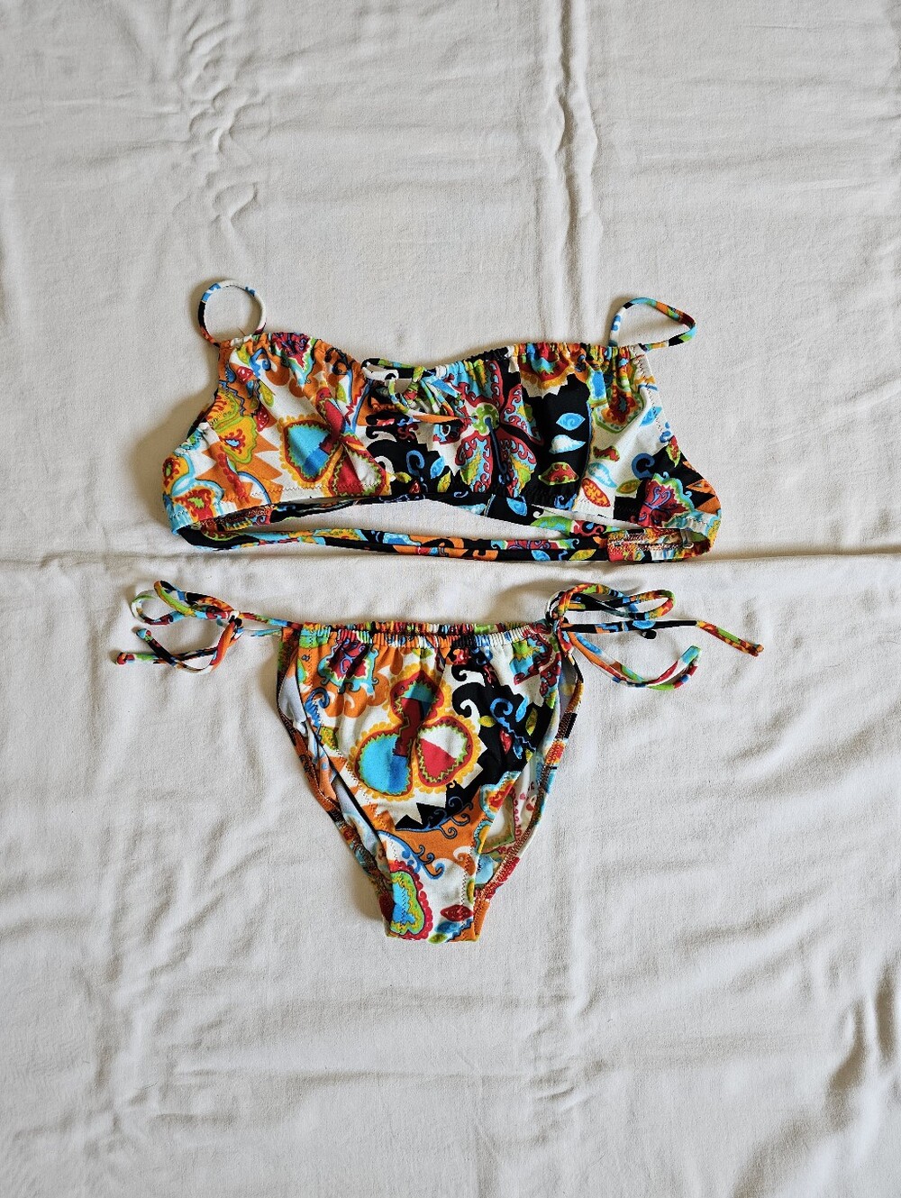 Calzedonia Paisley Tie-Side Bikini Set in Multicolor